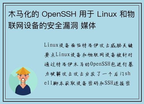 木马化的 OpenSSH 用于 Linux 和物联网设备的安全漏洞 媒体
